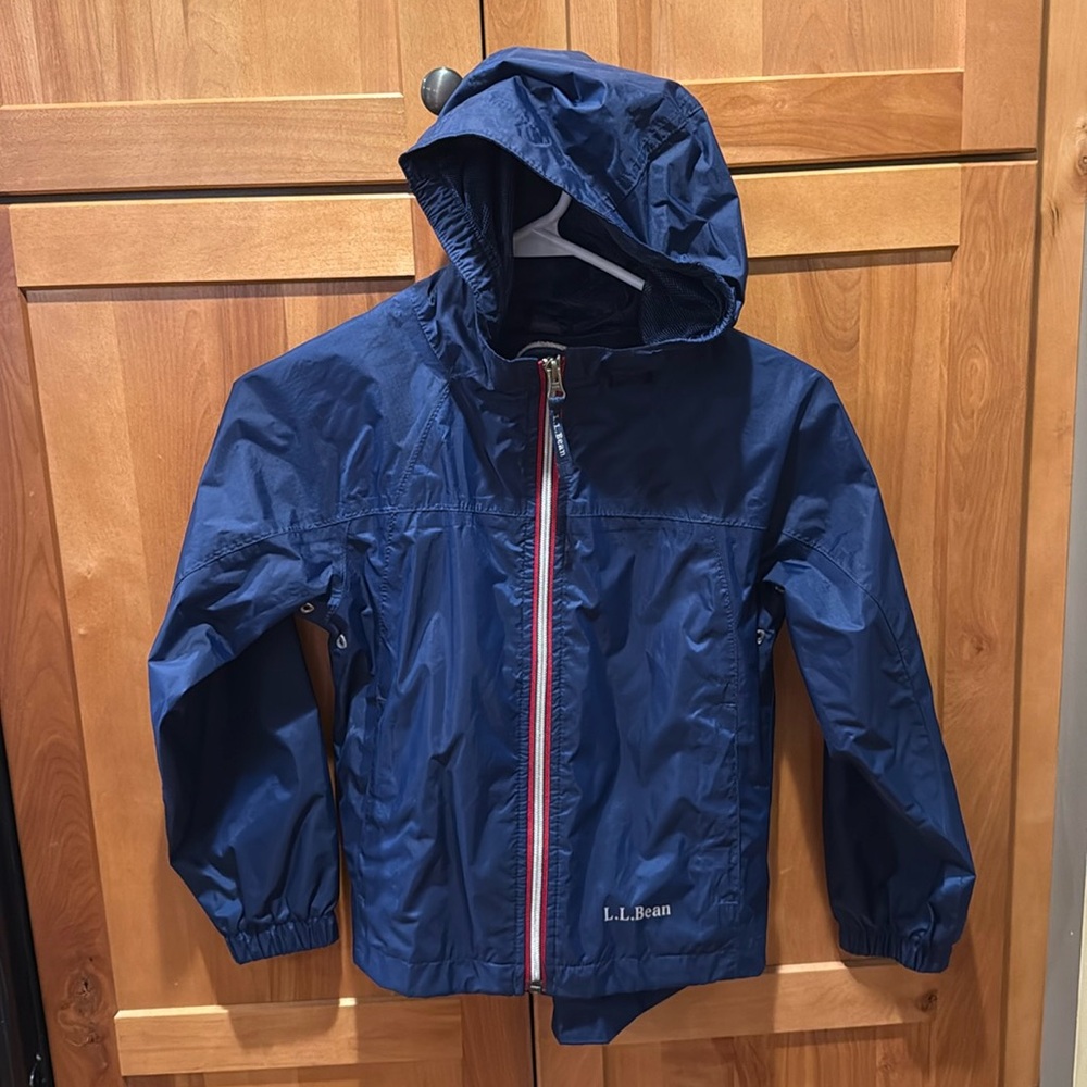 Kids Navy Blue LL Bean Raincoat Size 5-6
